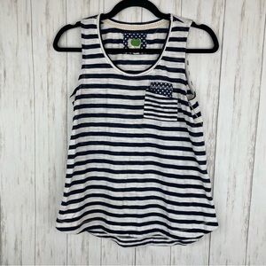 Anthropologie crochet striped polka dot pocket tank xs